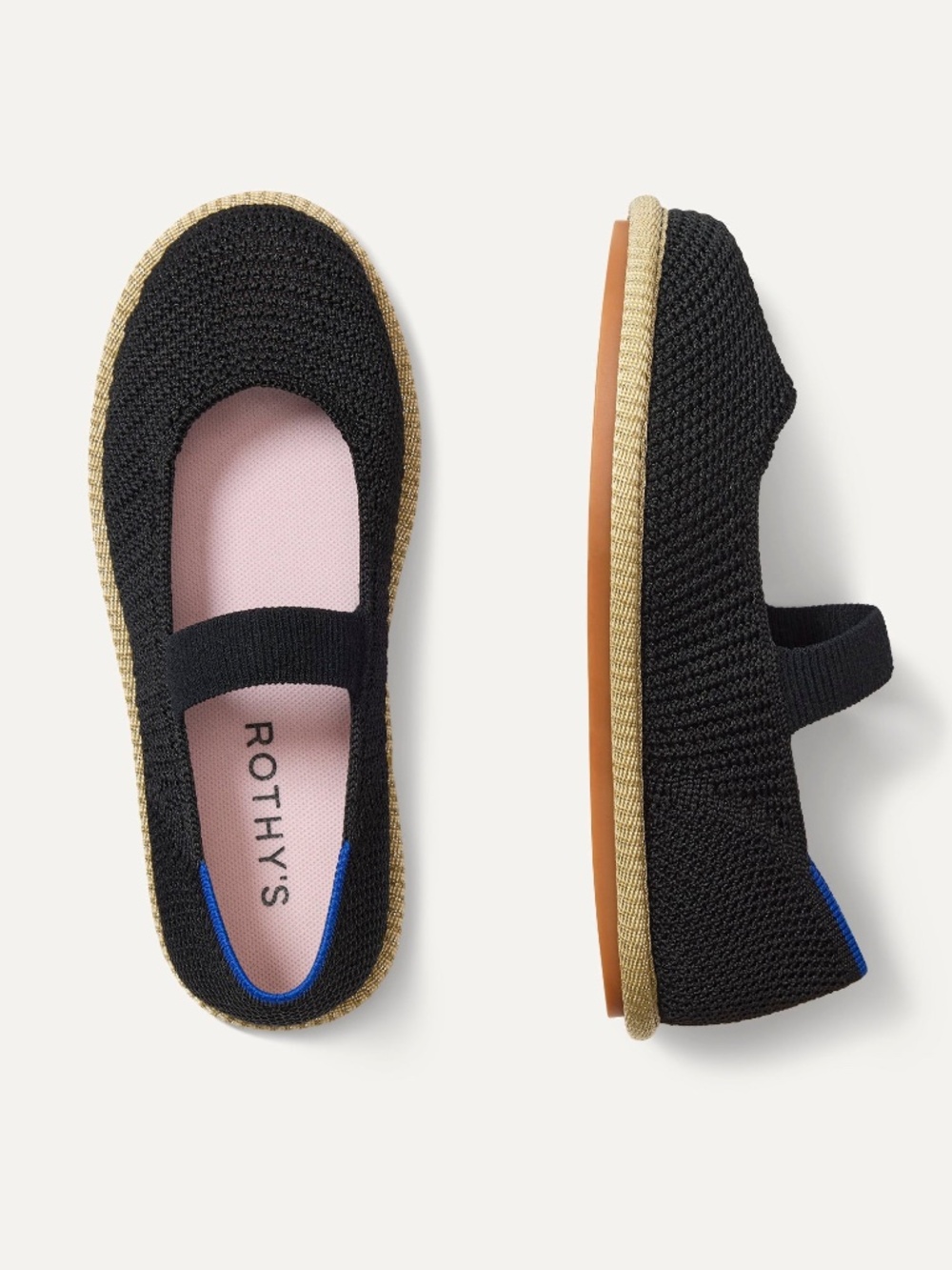 Rothy's The Mini Mary Jane (for Kids) - Black Raffia-Knit Size 11